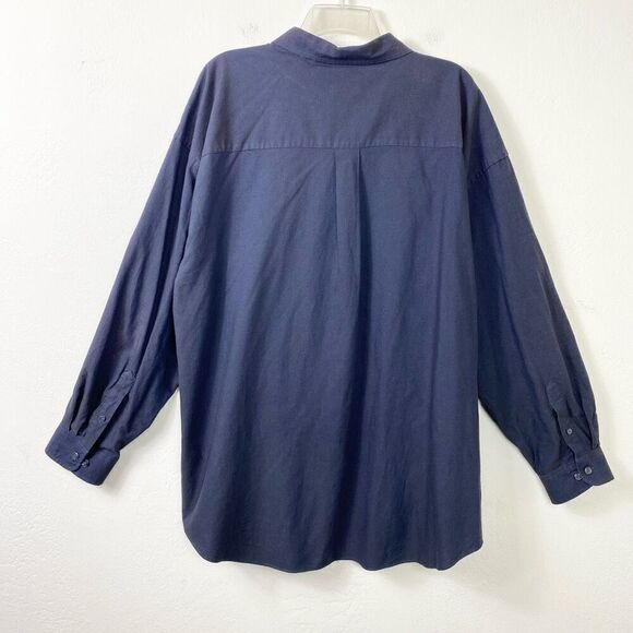 Van Heusen Dark Navy Grey Long Sleeve Button Down Dress Shirt Size 2XL - Picture 2 of 4